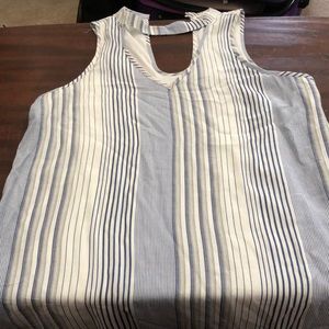 Blue and white striped dress